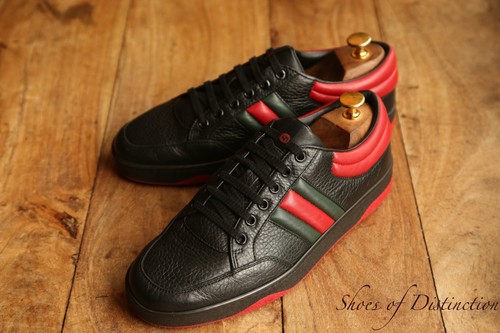 Gucci nero rosso pelle - gucci, grana