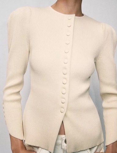Cardigan donna zara panna - cardigan,