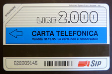 SCHEDA TELEFONICA SIP - LIRE
