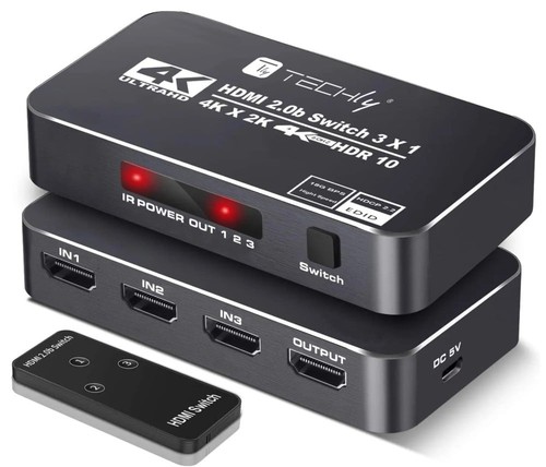 Techly switch hdmi 3in - techly, 2.0b