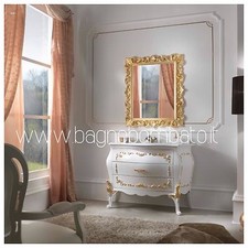 Mobile Bagno Stile Barocco Bombato Con Fregi Oro 