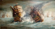 BATTAGLIA NAVALE - Olio su