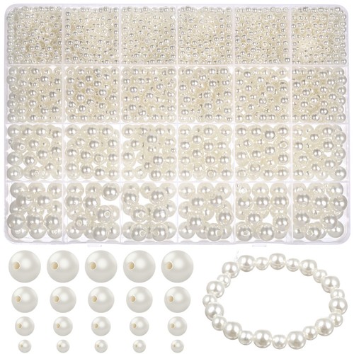 Perline bianche braccialetti - bianche,