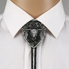  Cravatta bolo nera vintage
