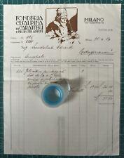 Rarissima Fattura Fonderia CISALPINA-Via Bernina 31-MILANO 1914
