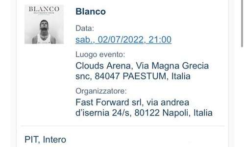 Biglietto concerto blanco - biglietto,