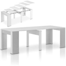 Tavolo da Pranzo Allungabile fino a 3 Metri Bianco Frassinato Moderna Salvaspazi