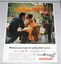 Pubblicita' DOUGLAS AIRLINES DC-7C - Aerei anni 50 clipping 24x33 - 5