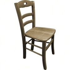 Sedia Lory Legno Massello Noce CM.45x42x87 Artigianale Cucina Ristorante Vintage