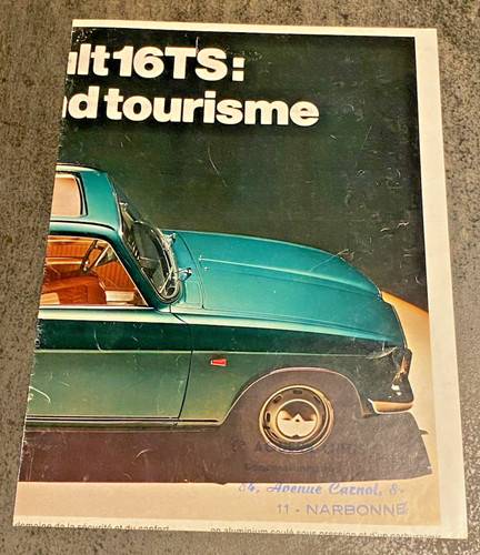Brochure vente renault 16 - brochure, de