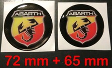 KIT ADESIVO 3D STICKERS LOGO FIAT ABARTH GRANDE PUNTO ANTERIORE POSTERIORE 65+72