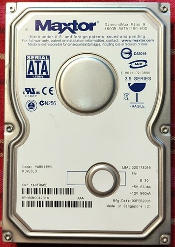 Maxtor diamondmax plus 160gb - maxtor, 9