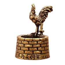 Statua statuina gallo ottone