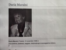 AUTOGRAFO DACIA MARAINI SCRITRICE 