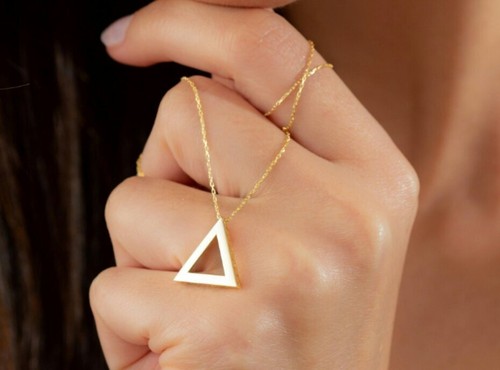 Collana triangolare geometrica - collana,
