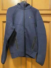 FELPA TUTA NIKE TECH FLEECE UOMO, TAGLIA M, CON CAPPUCCIO, COLORE BLU, NUOVA