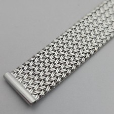 Cinturino/bracciale per orologio in acciaio inox motivo intrecciato a rete 16 mm