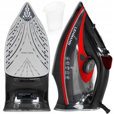 Lehmann Ferro da stiro a vapore in ceramica, 3000 W, funzione Calc-Clean 9 in 1,