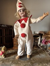 Costume Arlecchino Pierrot per bambola antica Antique doll,Robe Costume 