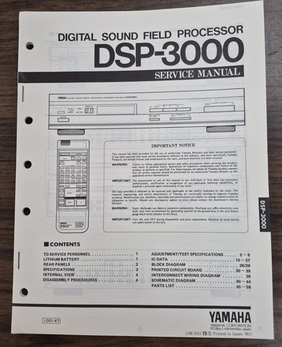 Yamaha dsp 3000 - yamaha, dsp-3000