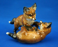 Fritz Heidenreich Rosenthal Cuccioli Volpe animale porcellana dura 1900 Germania