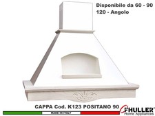 Cappa Parete Rustica POSITANO 90 Legno Frassino o Tiglio Grezzo + MOTORE 420 m³h