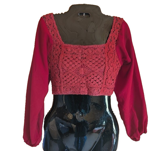 Crop top all uncinetto - top, all'uncinetto