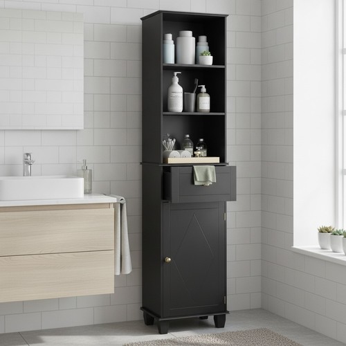 Mobile bagno alto - nero, 172