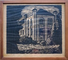 Incisione Su Legno Architettura Grande Villa Marcel Rasmussen 1913 - 1964