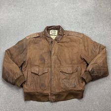 Giacca volante pelle adulto marrone medio bomber aviatore militare USA volo uomo