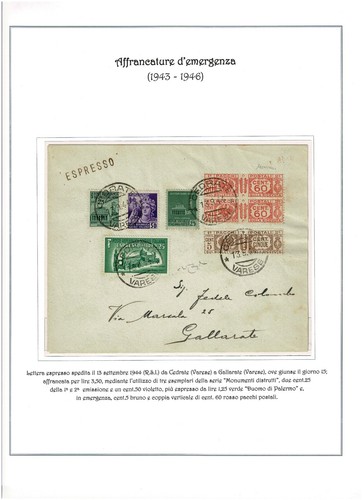 1944 rsi italia - rsi, affrancatura