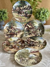 Wedgwood COUNTRY CONNECTIONS Series x Six Plates Featuring Shire Horses PERFECT!