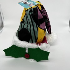 Cappello Babbo Natale Patchwork Disney Tim Burton Nightmare Before Christmas Sally NUOVO! Nuovo con etichetta