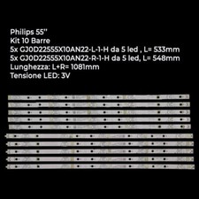 KIT 10 BARRE LED TV PHILIPS