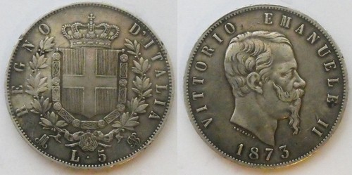 Vittorio emanuele 5 lire - vittorio, ii