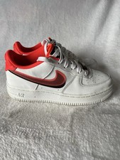Nike Air Force 1 LV8 Low 82 Double Swoosh scarpe da ginnastica in pelle bianca taglia UK 4