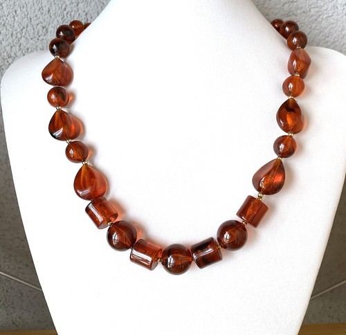 Collana ambra perline gioielli