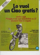 advertising Pubblicità MOTO PIAGGIO CIAO 1976 CIAO GRATIS  CICLOMOTORI ITALIANI