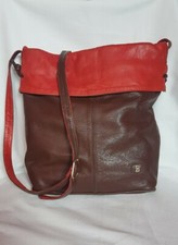  BALLY borsa vera pelle rosso marrone tracolla crossbody two color leather bag 