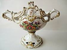 Bassano, Favaro Cecchetto, vaso di ceramica biansato con fiori anni '50