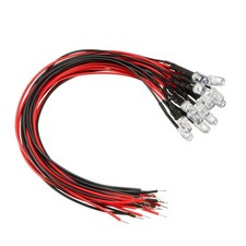 15pcs 5mm LED Pre Wired RGB