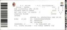 Biglietto partita A.C. Milan