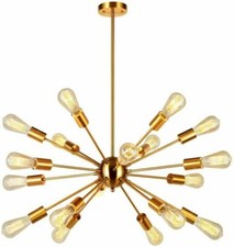Sputnik Lampadario Ottone 18 Luce Metà Secolo Moderno Ciondolo Illuminazione
