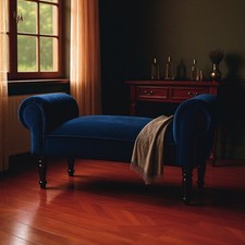 Sedile finestra velluto blu
