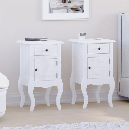 White bedside table nightstand - table,