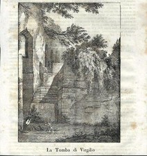 Stampa antica NAPOLI Tomba di
