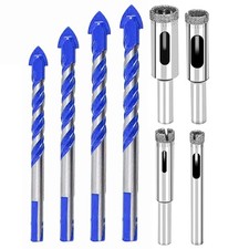 8 PCS Punte da Trapano Professionali per Gres Porcellanato in Ceramica