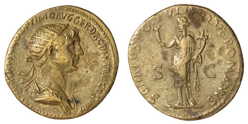 Dupondio romano bronzo di - bronzo,