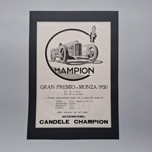 Pubbblicità candele champion - pubbblicità,