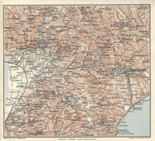 CATANZARO E DINTORNI Calabria Carta geografica Touring Club 1928